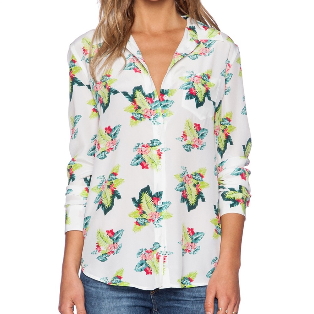 Equipment Reese Tropical Blouse-Size Medium